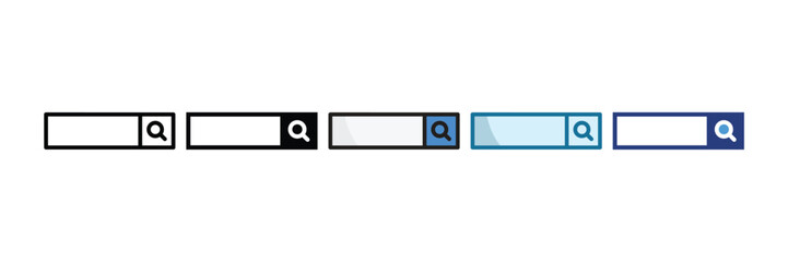 Search Bar Icon Set Multiple Style Collection