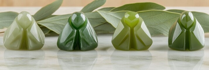 Green stone figurines