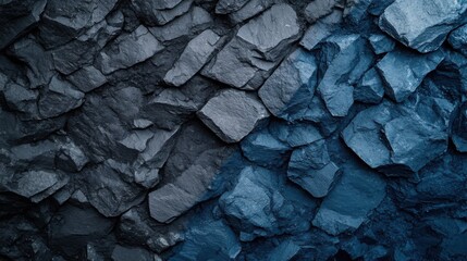 Fototapeta premium Textured Stone Wall in Shades of Gray and Blue for Design Use