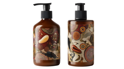 Dark Elegance: Black Bottle with Detailed Design Label