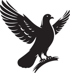 Fototapeta premium High quality pigeon black vector