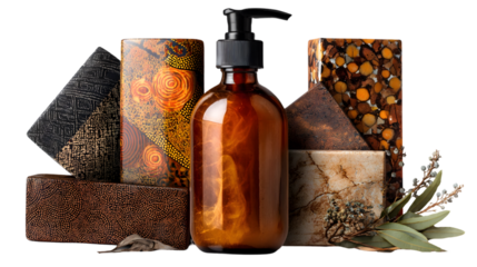 Luxurious Black Glass Bottle with Intricate Label Design