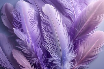 Fototapeta premium Gentle Pastel Lavender Feather Texture Showcase in Soft Shades