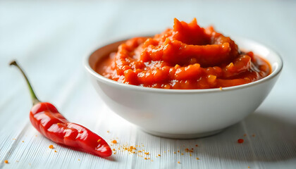 Thick Tomato Puree in Ceramic Bowl.


