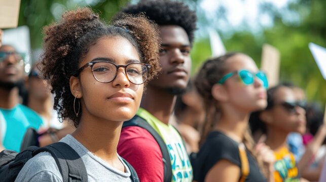Young activists participating in a student protest for education reform.