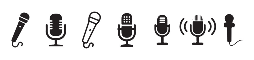 Big Microphone icon. Different microphone collection. Vector Illustration Eps 10
