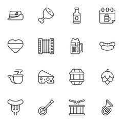 A collection of food and drink icons