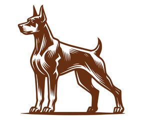 Elegant Doberman Silhouette Illustration