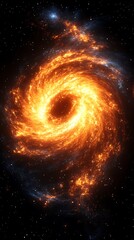 Fototapeta premium Fiery Spiral Galaxy in Space