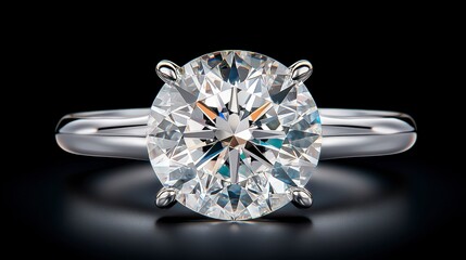 Dazzling Round Diamond Solitaire Ring in Platinum Setting