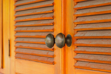 abstract background, Patterned wooden window, light brown, abstract background