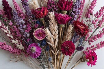 Vibrant Raspberry Freesia Dried Floral Arrangement for Unforgettable Displays