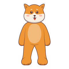 Cute Dog Mascot Illustration with Cartoon Design. Vector Character.