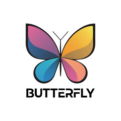 Modern Colorful Butterfly Logo with Gradient Wings