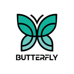 Modern Colorful Butterfly Logo with Gradient Wings