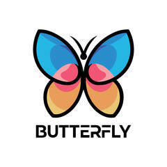Modern Colorful Butterfly Logo with Gradient Wings
