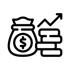 money bag line icon