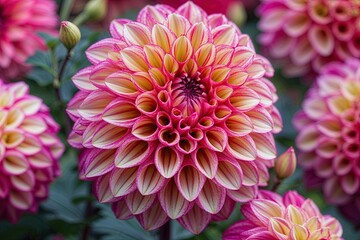 Stunning Close-Up of Dahlia Pinnata Blossoms Showcasing Delicate Petal Textures