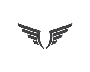 Black wings icon. Bird wings, wing logo, angel wings isolated on white background