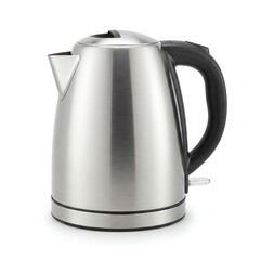 Fototapeta premium Sleek electric kettle on white background for commercial kitchen appliance stock photography 