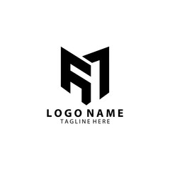 initial GM trendy abstract logo design vector