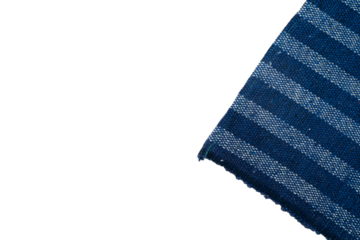 Blue napkin flat lay for copy space background