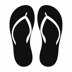 Flip-flops silhouette vector black on white background