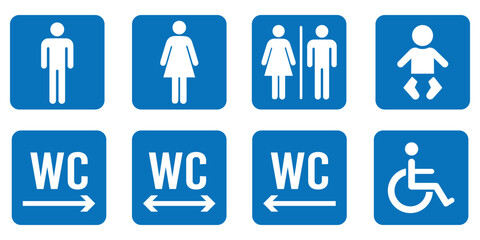 Set of restroom, toilet icon collection. Male and female restroom. Vector design.