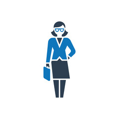 Professional Woman Briefcase Icon