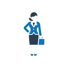 Businesswoman with Briefcase Icon