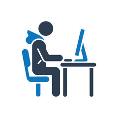 Fototapeta premium Worker Desk Icon