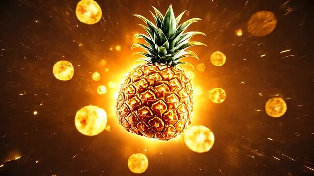 Golden Pineapple Explodes in Spotlight