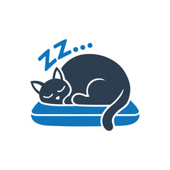 Cat Sleeping on Bed Icon