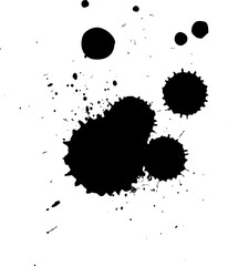 black ink brush painting drop splatter splash artistic