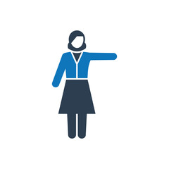 Businesswoman Pointing Icon