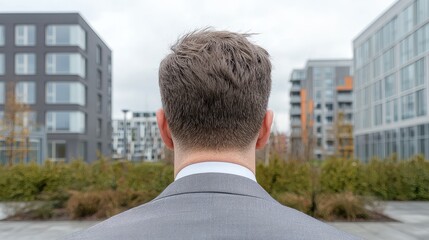Woman contemplating cityscape urban life mindfulness and reflection