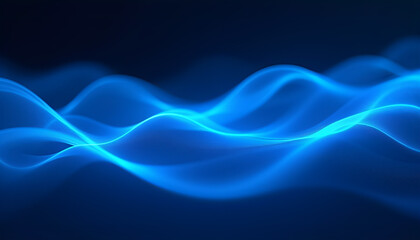 Abstract Blue Waves: A serene and elegant illustration of abstract waves flowing effortlessly across a dark blue background, showcasing the fluidity and beauty of motion.