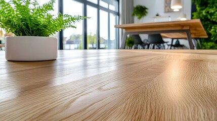 Fototapeta premium Light Wood Table Texture, Modern Interior - Minimalist design