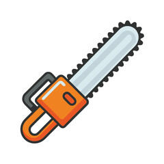 Modern Chainsaw Graphic Vector Illustration.