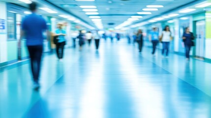 Busy hospital corridor