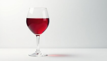 A glass of red wine against a pure white backdrop, still life, studio, photography