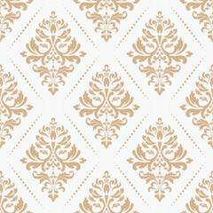 Elegant Seamless Damask Pattern – Vintage Ornamental Floral Background for Luxury Design and Home Decor
