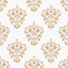 Obraz premium Elegant Seamless Damask Pattern – Vintage Ornamental Floral Background for Luxury Design and Home Decor