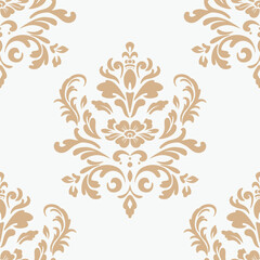 Elegant Seamless Damask Pattern – Vintage Ornamental Floral Background for Luxury Design and Home Decor