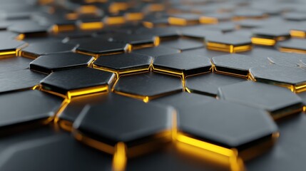 Obraz premium Intricate, glowing hexagonal pattern.