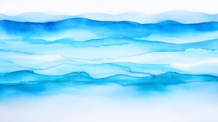 Obraz premium Abstract Blue Ink Wash Landscape Painting - Abstract Art