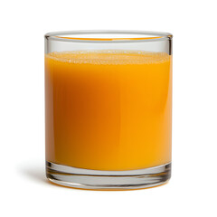 Refreshing Orange Juice in Clear Glass on White Backdrop with Soft Shadows