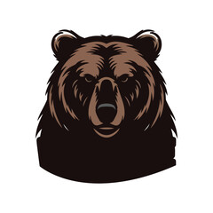 Bear face vector design, isolated on white background, bear vector illustration.