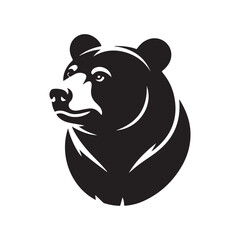 Bear face vector design, isolated on white background, bear vector illustration.