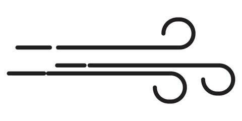 Wind blowing line icon. Windy, storm, breeze weather symbol. Swirl cloud for motion design.  Eps 10